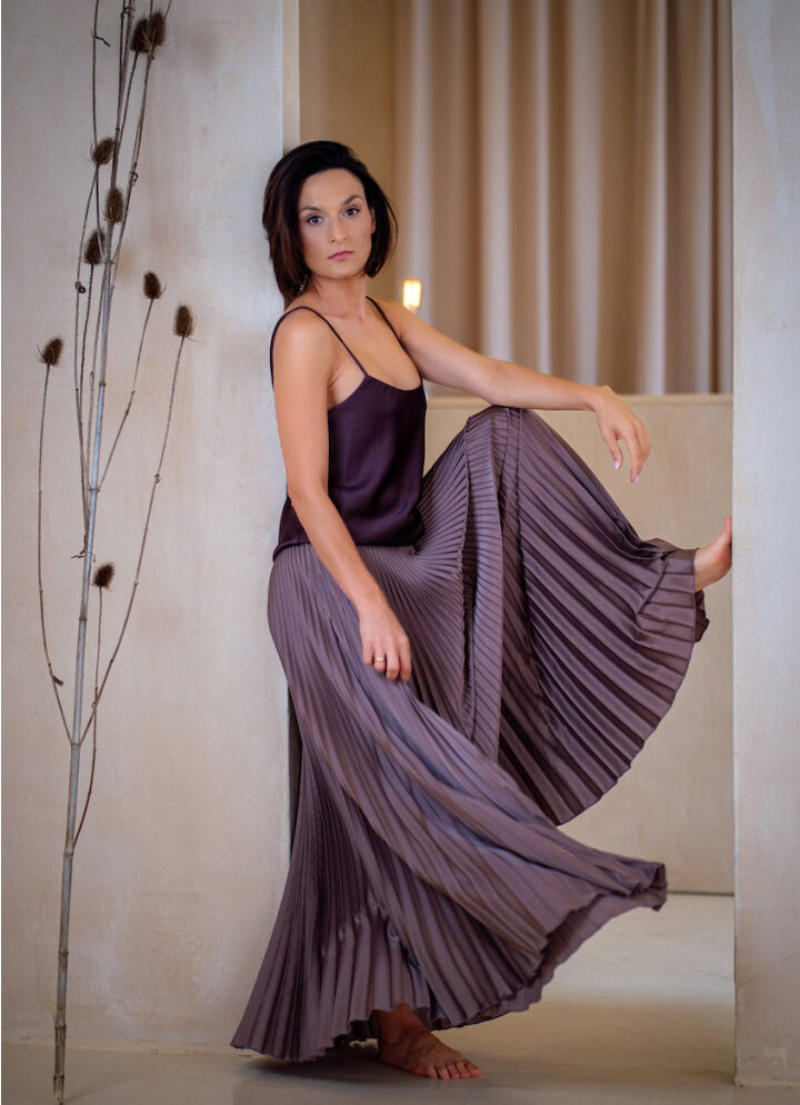 Plisowana spódnica Mocha Mousse